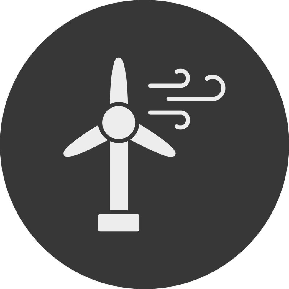 viento turbina glifo invertido icono vector