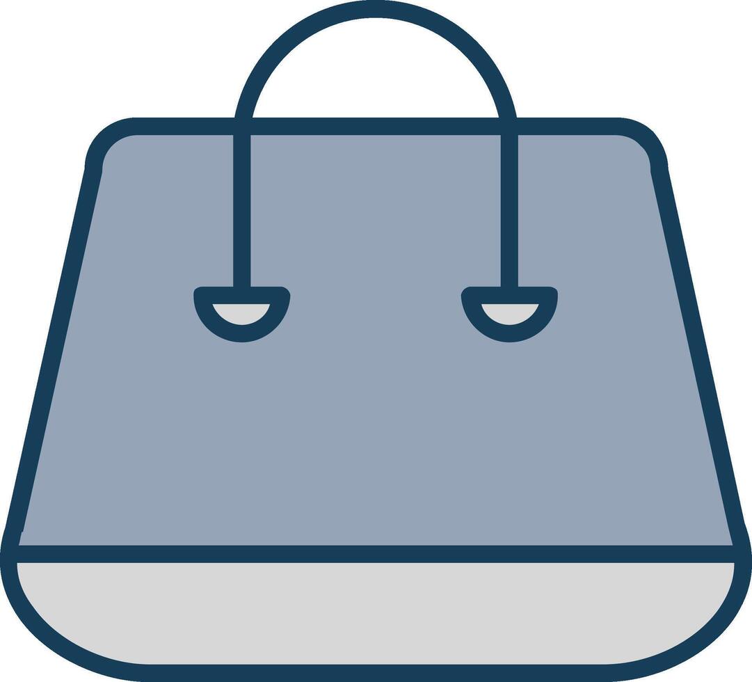 Shopping Bag Line Filled Grey Icon vector