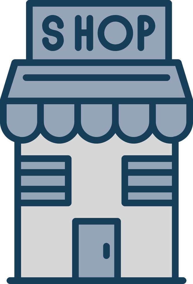 Shop Line Filled Grey Icon vector
