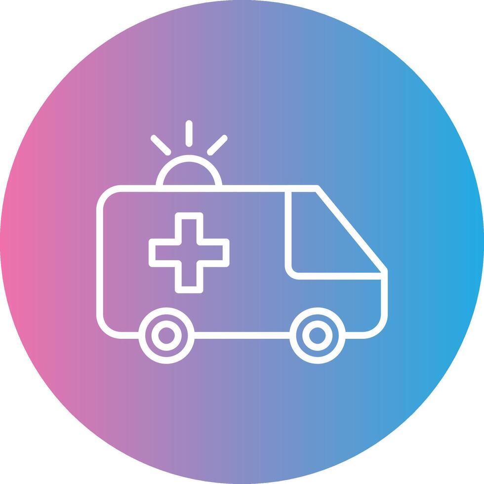 ambulancia línea degradado circulo icono vector