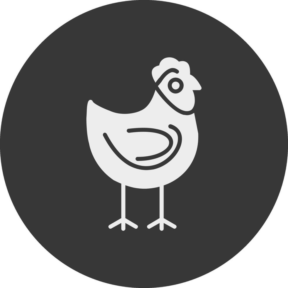 Chicken Glyph Inverted Icon vector