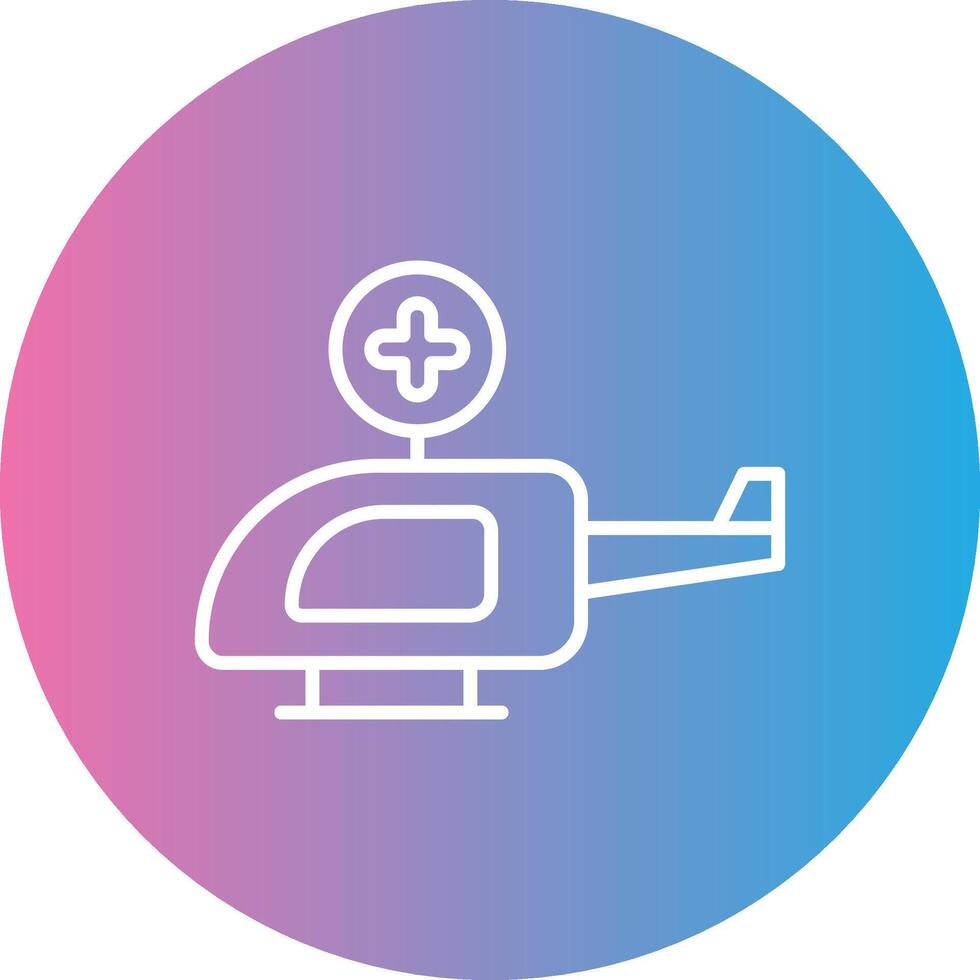 Air Ambulance Line Gradient Circle Icon vector