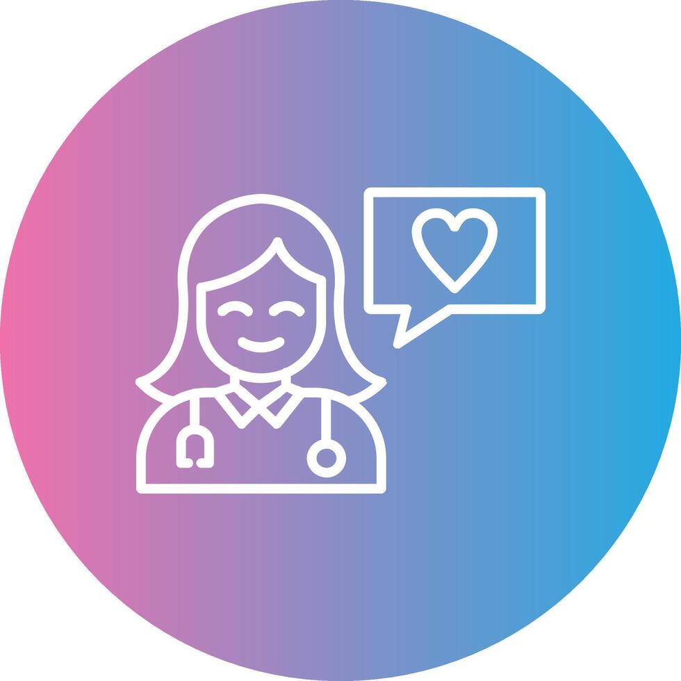 Medical Help Line Gradient Circle Icon vector