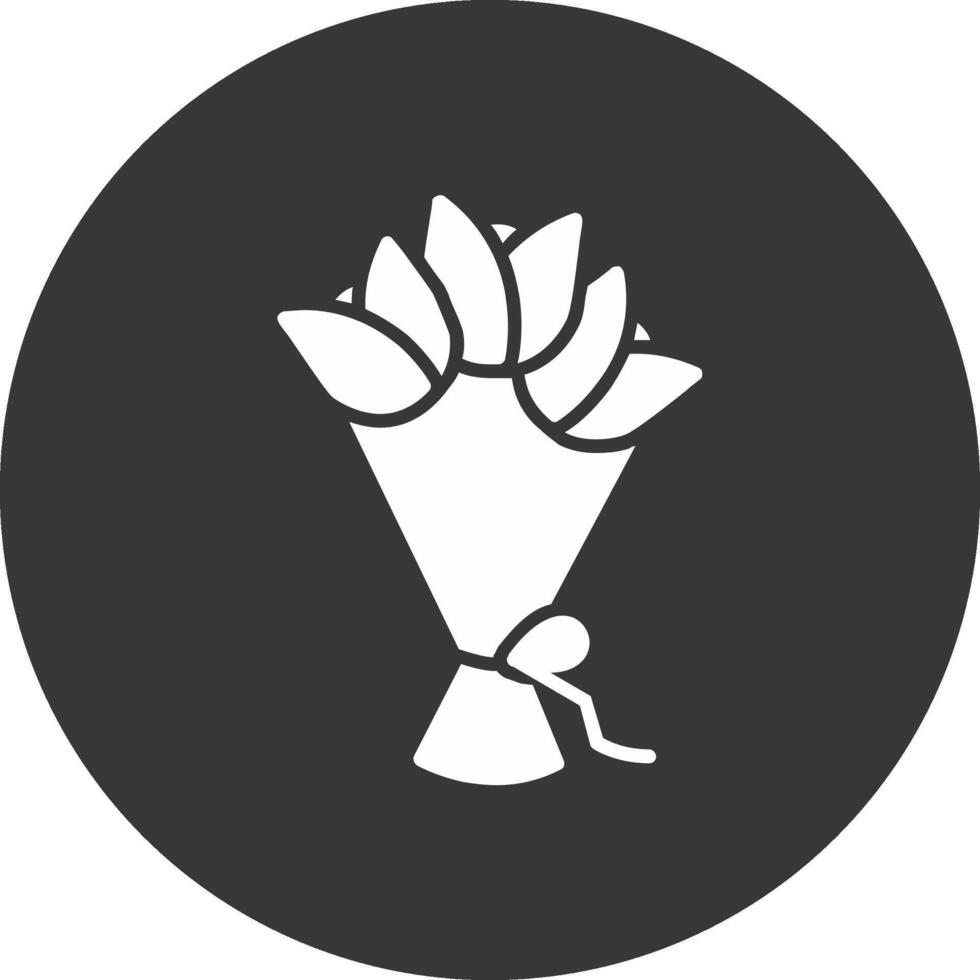 Hand Bouquet Glyph Inverted Icon vector