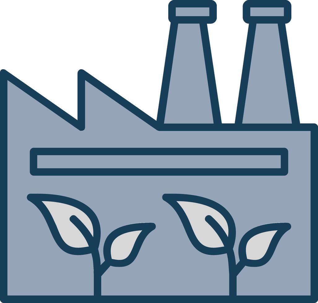 Green Factory Line Filled Grey Icon vector
