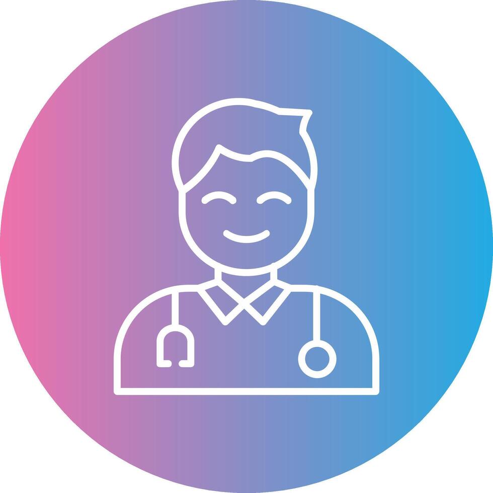 Male Doctor Line Gradient Circle Icon vector