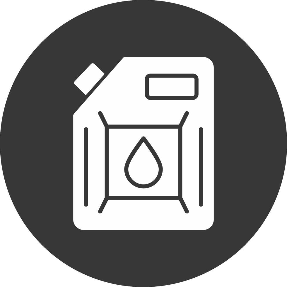 Biodiesel Engine Glyph Inverted Icon vector