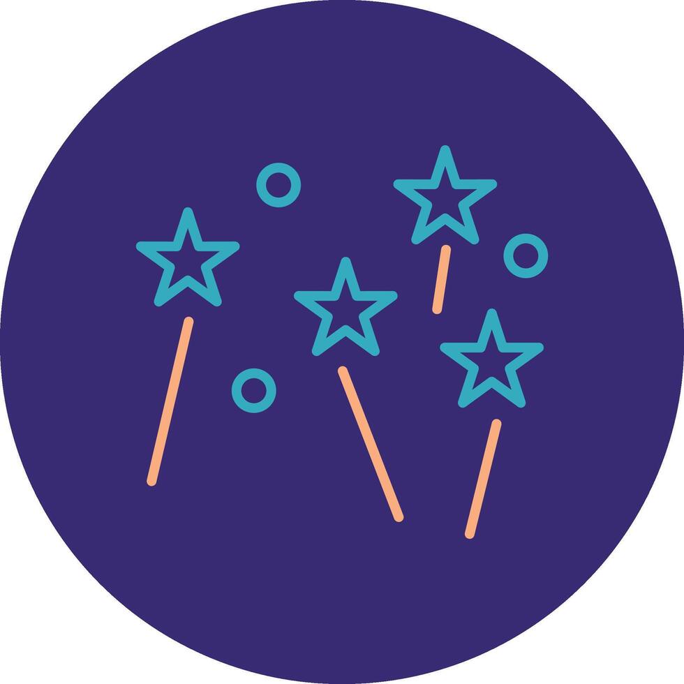 Fireworks Line Two Color Circle Icon vector