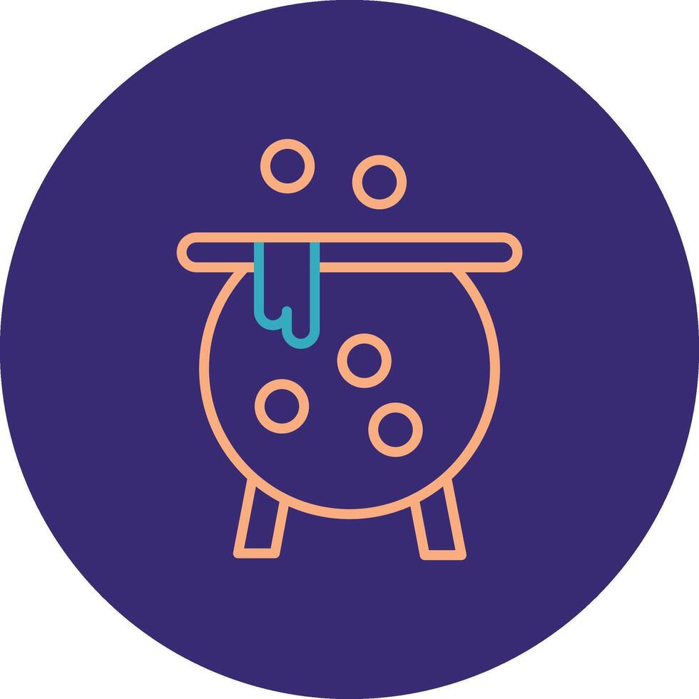 Cauldron Line Two Color Circle Icon vector