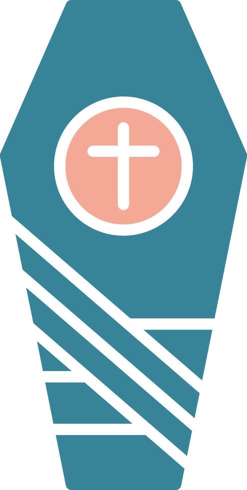 Coffin Glyph Two Color Icon vector