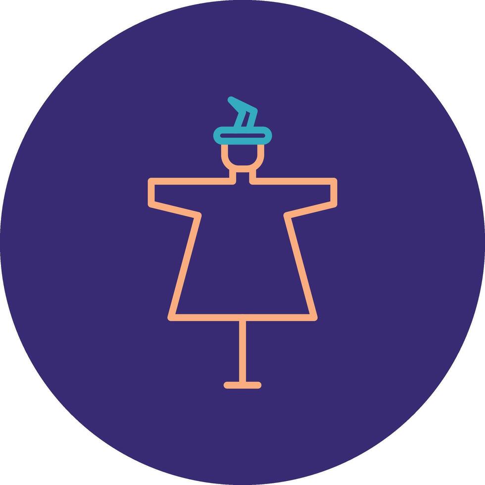 Scarecrow Line Two Color Circle Icon vector