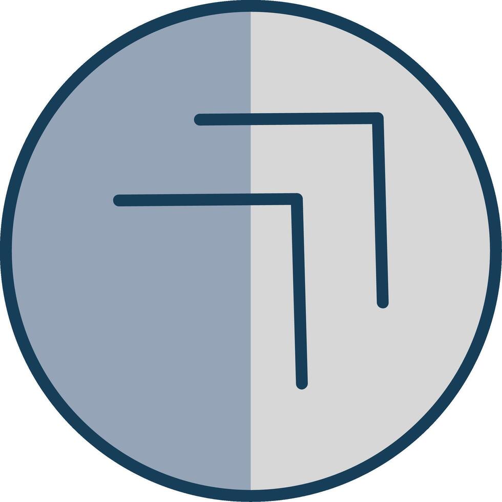 Chevron Line Filled Grey Icon vector