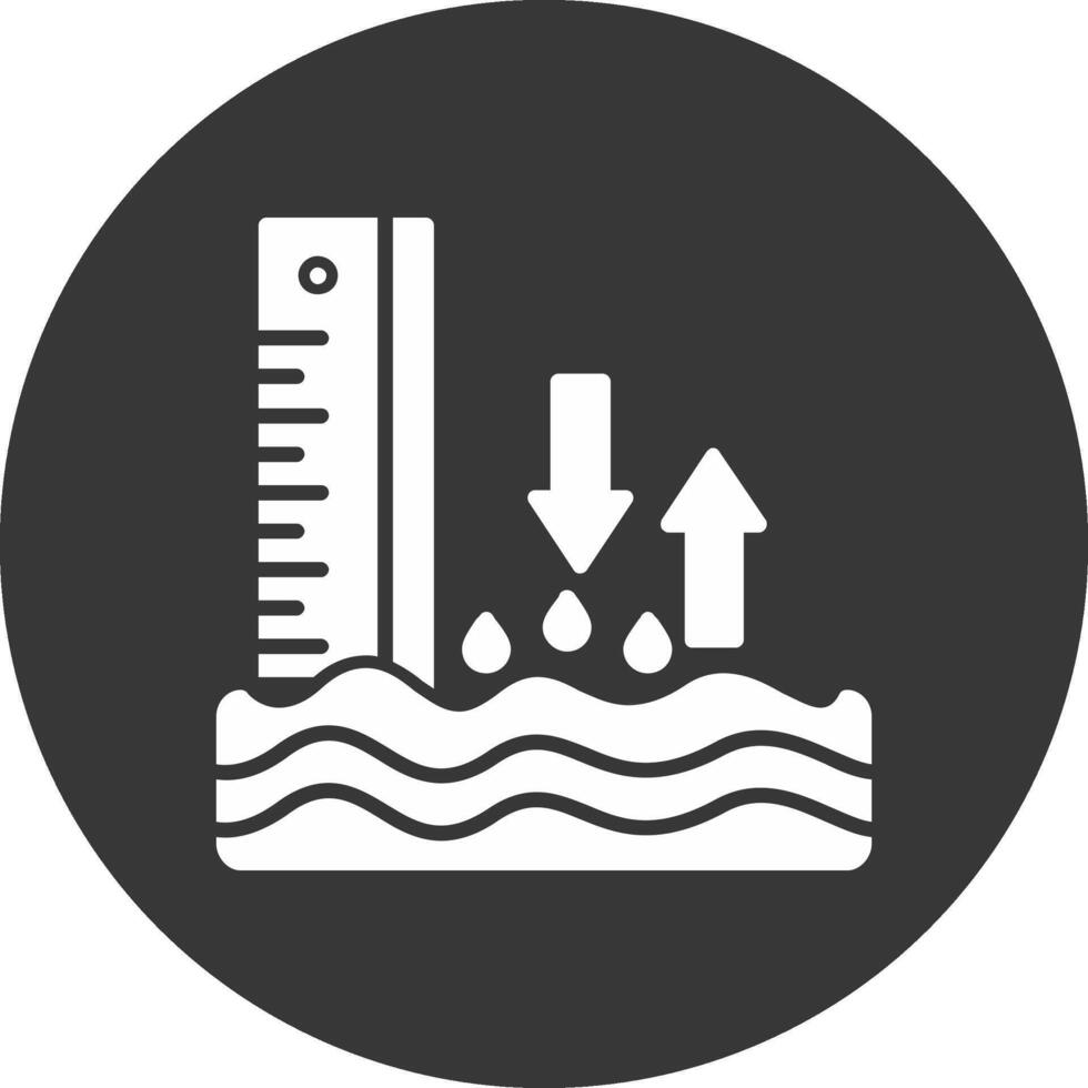 Sea Level Glyph Inverted Icon vector