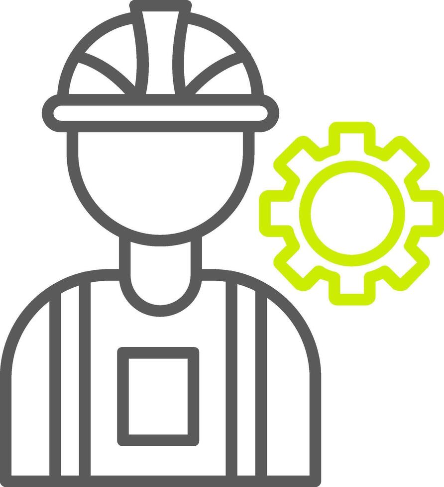 Consrtruction Worker Line Two Color Icon vector