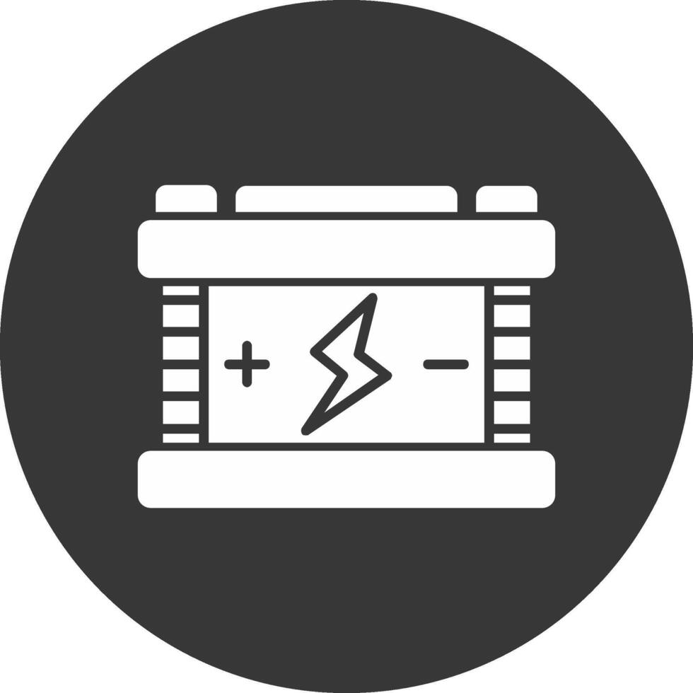 Accumulator Glyph Inverted Icon vector