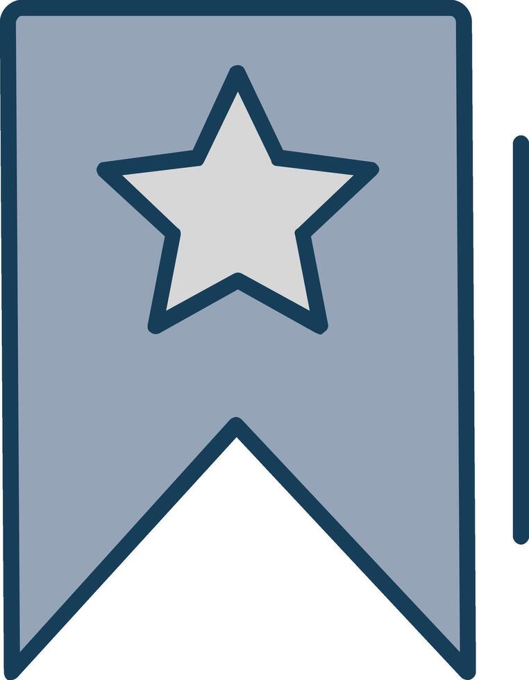 Bookmarking Line Filled Grey Icon vector