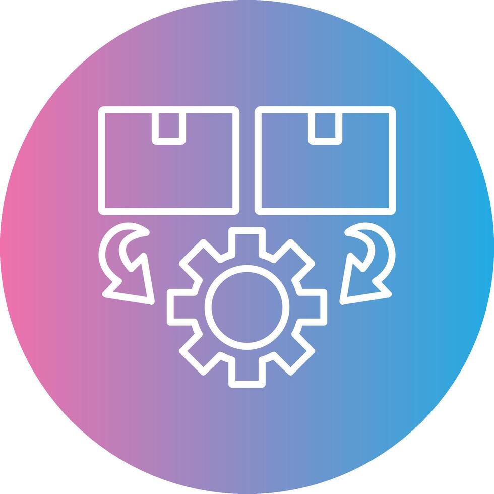 Order Processing Line Gradient Circle Icon vector
