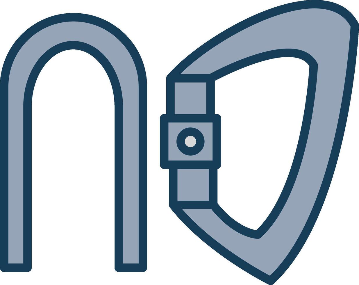 Carabiner Line Filled Grey Icon vector