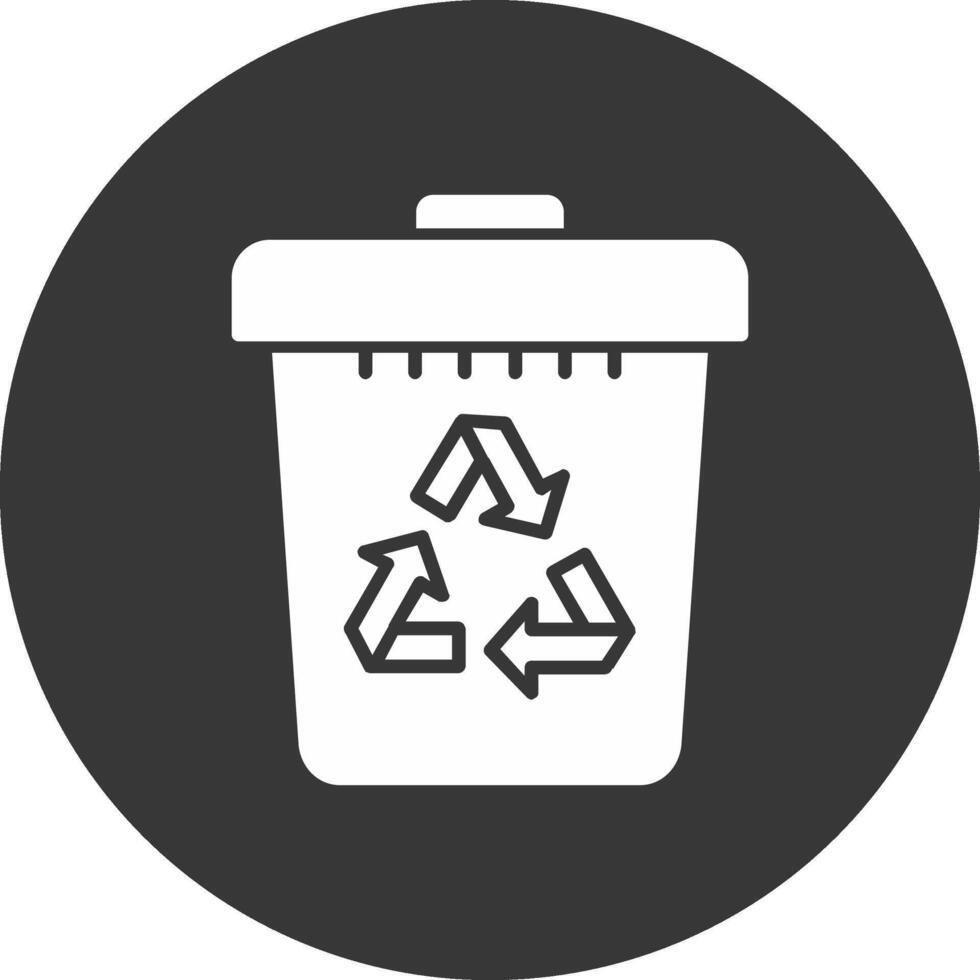 Recycle Bin Glyph Inverted Icon vector