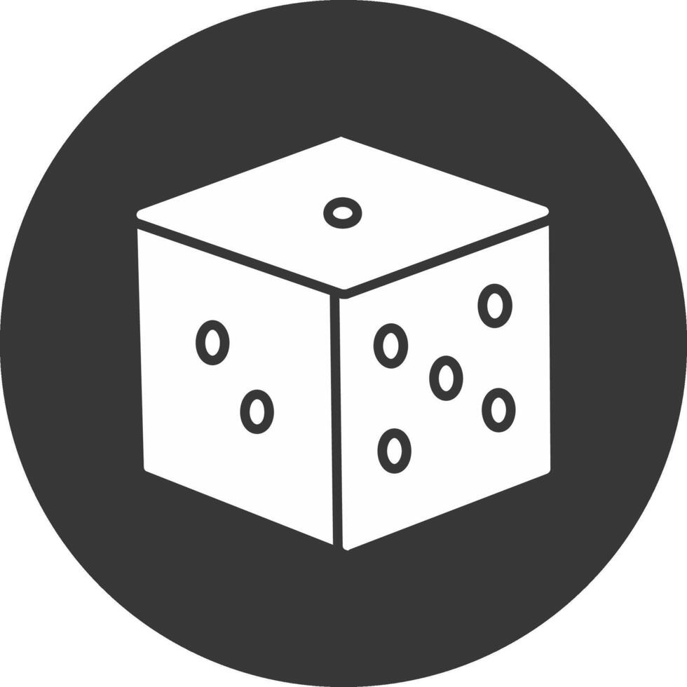 Dice Glyph Inverted Icon vector