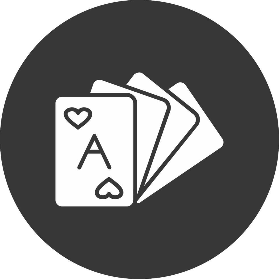 Card Deck Glyph Inverted Icon vector