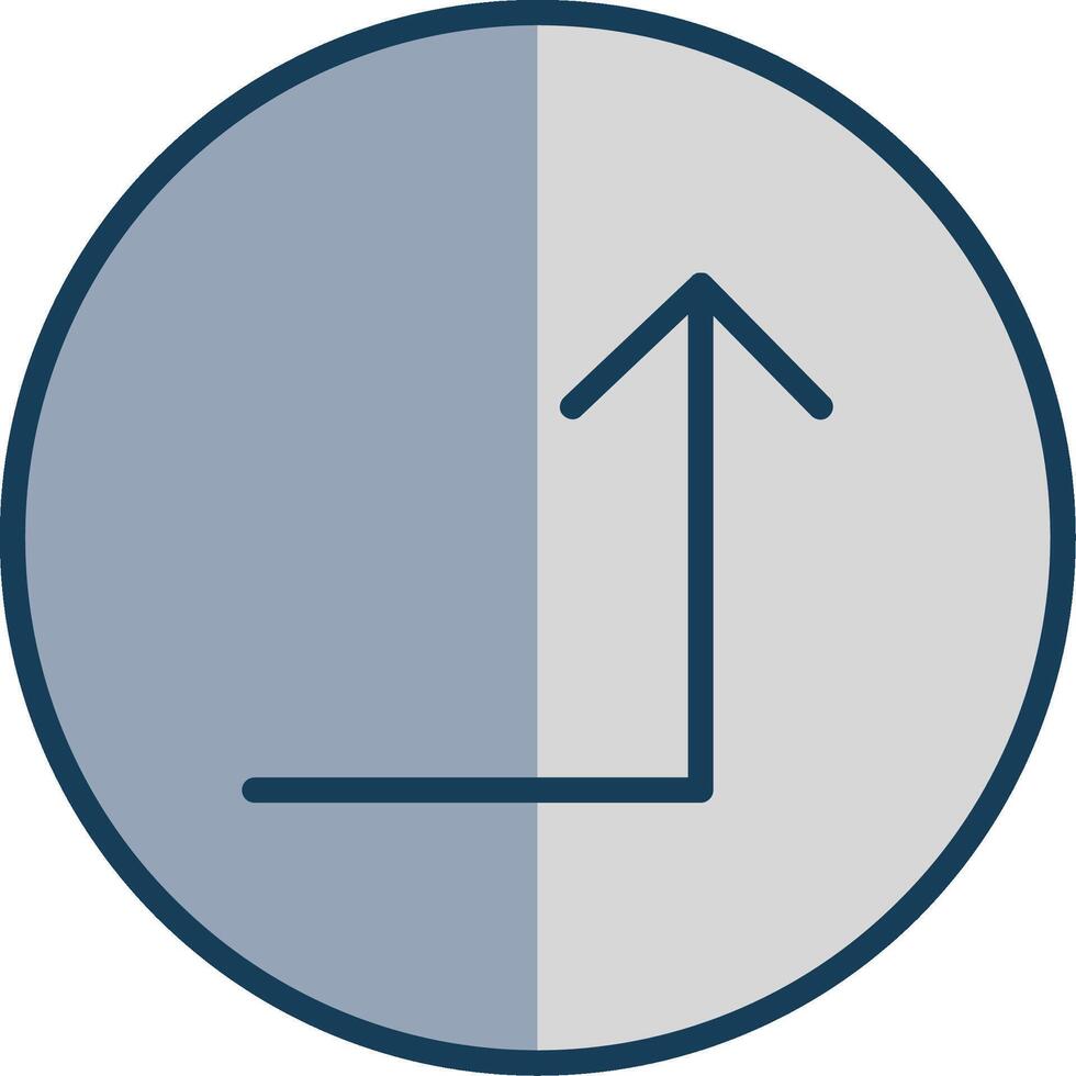 Turn Up Line Filled Grey Icon vector