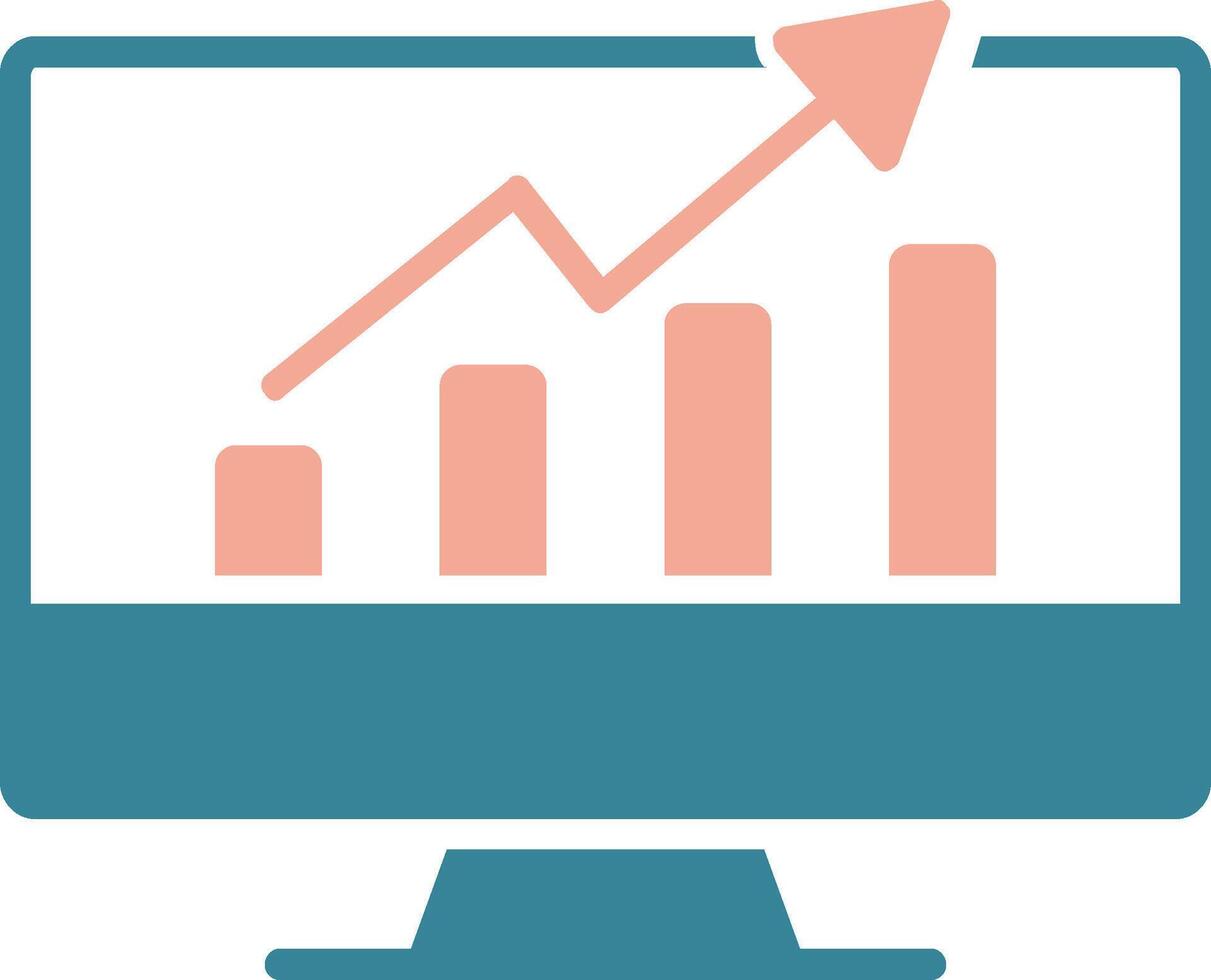 incrementar tráfico glifo dos color icono vector