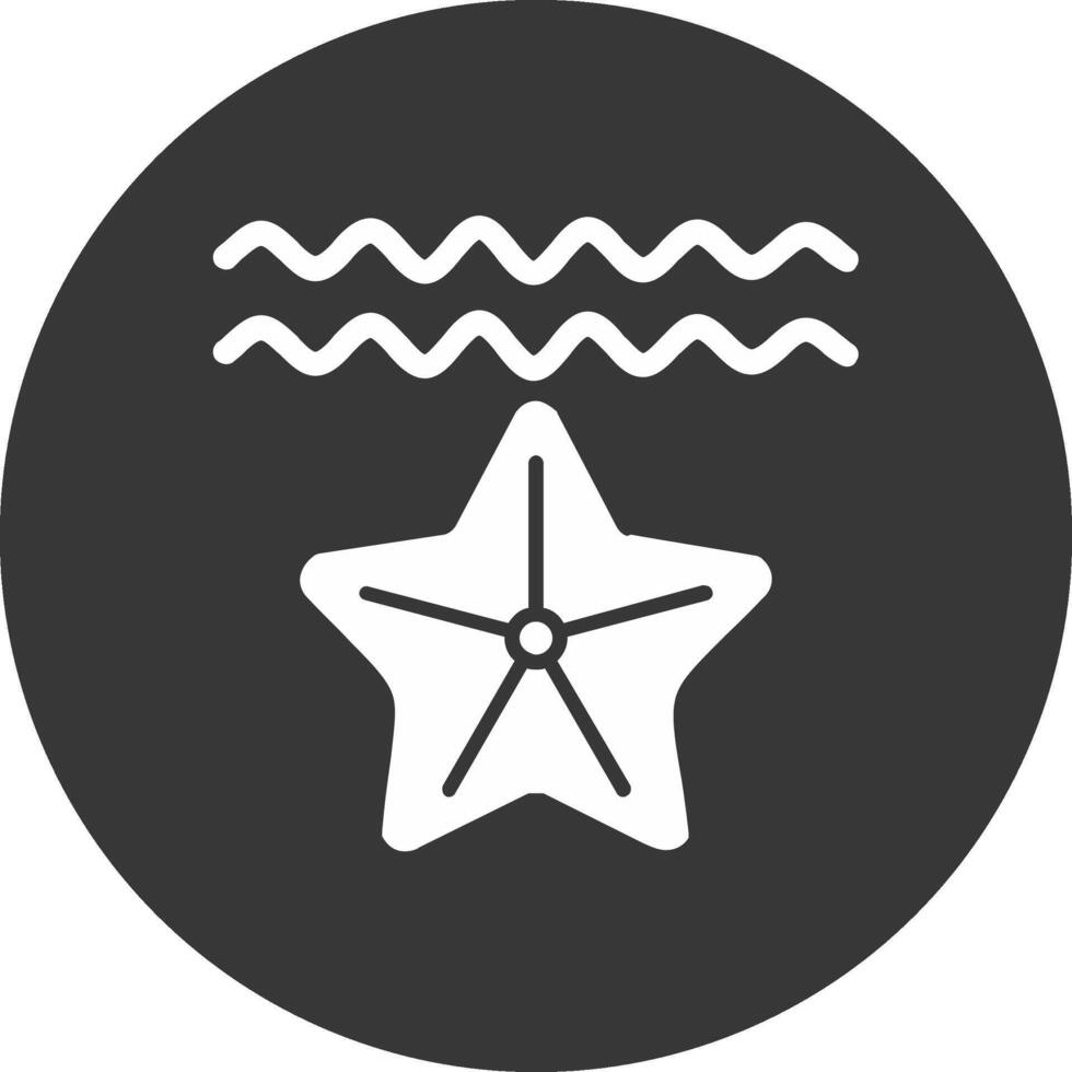 Starfish Glyph Inverted Icon vector