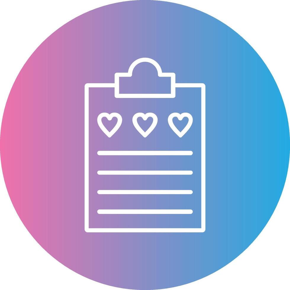 Wish List Line Gradient Circle Icon vector