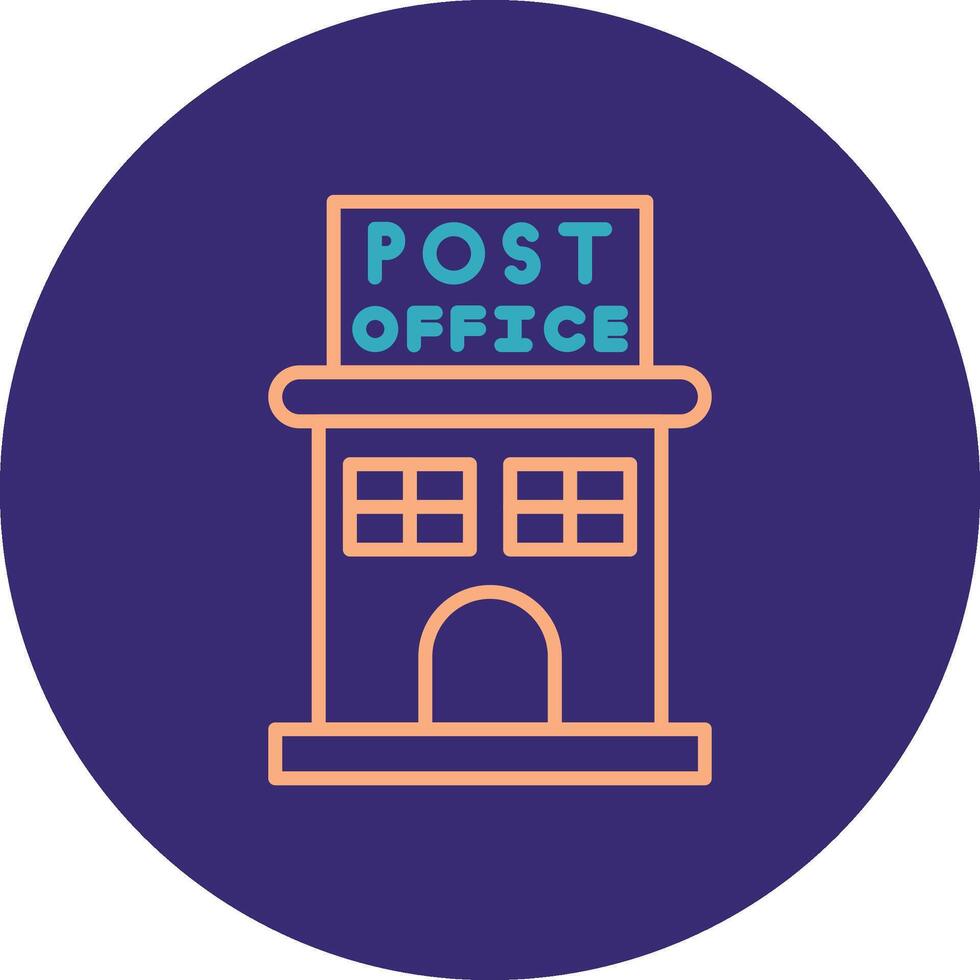 Post Office Line Two Color Circle Icon vector