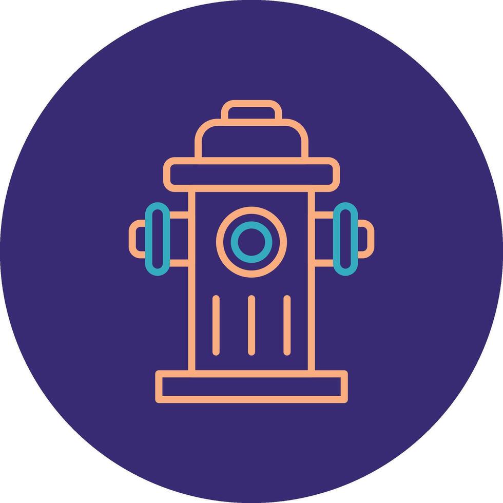 Fire Hydrant Line Two Color Circle Icon vector