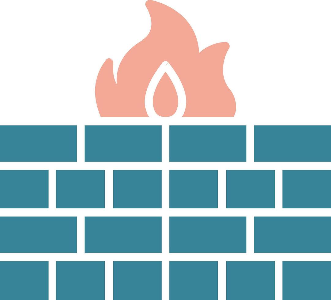 Firewall Glyph Two Color Icon vector