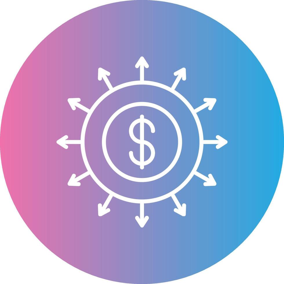 Budget Spending Line Gradient Circle Icon vector