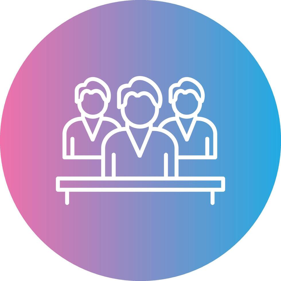 Company Meeting Line Gradient Circle Icon vector