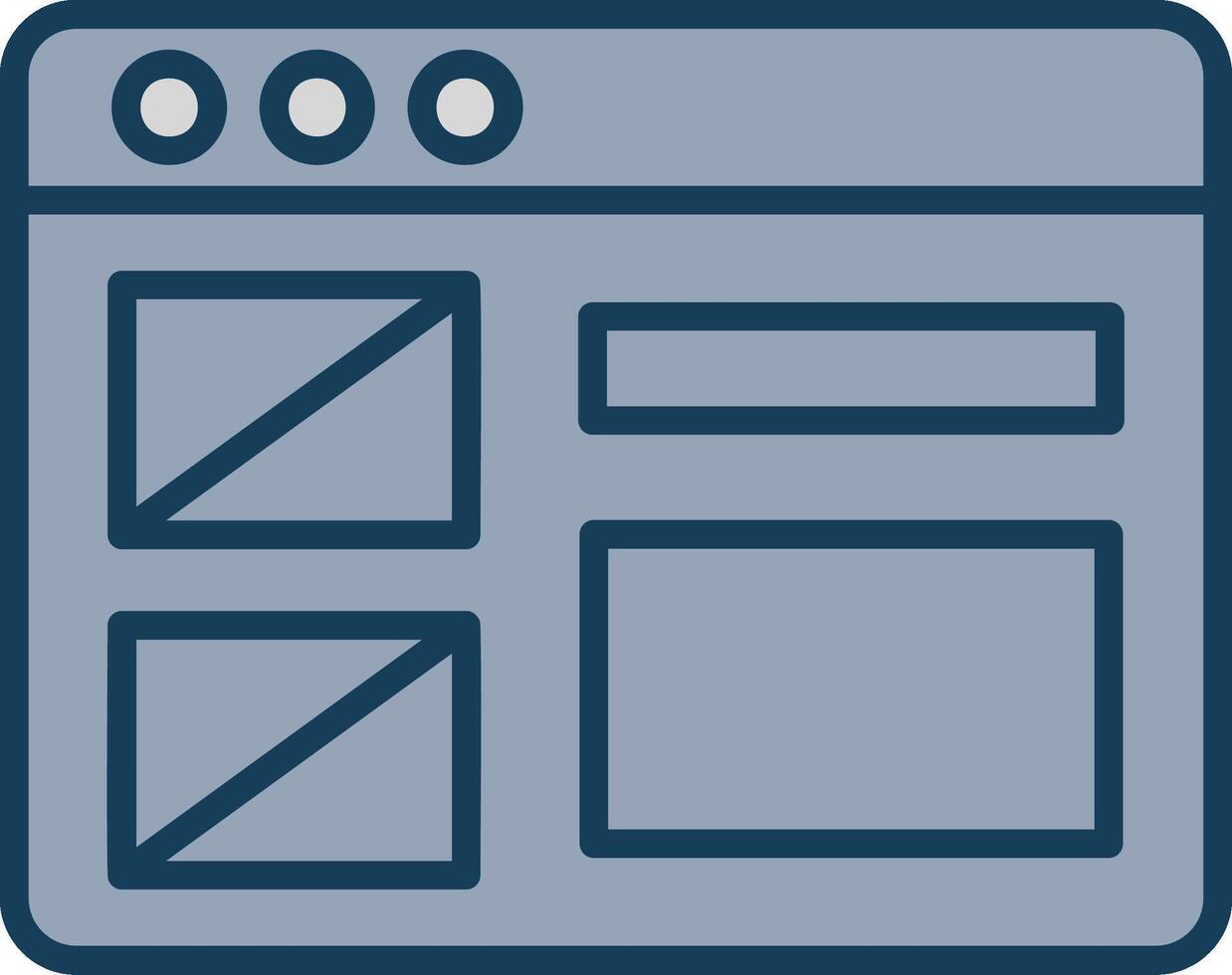 Wireframe Line Filled Grey Icon vector