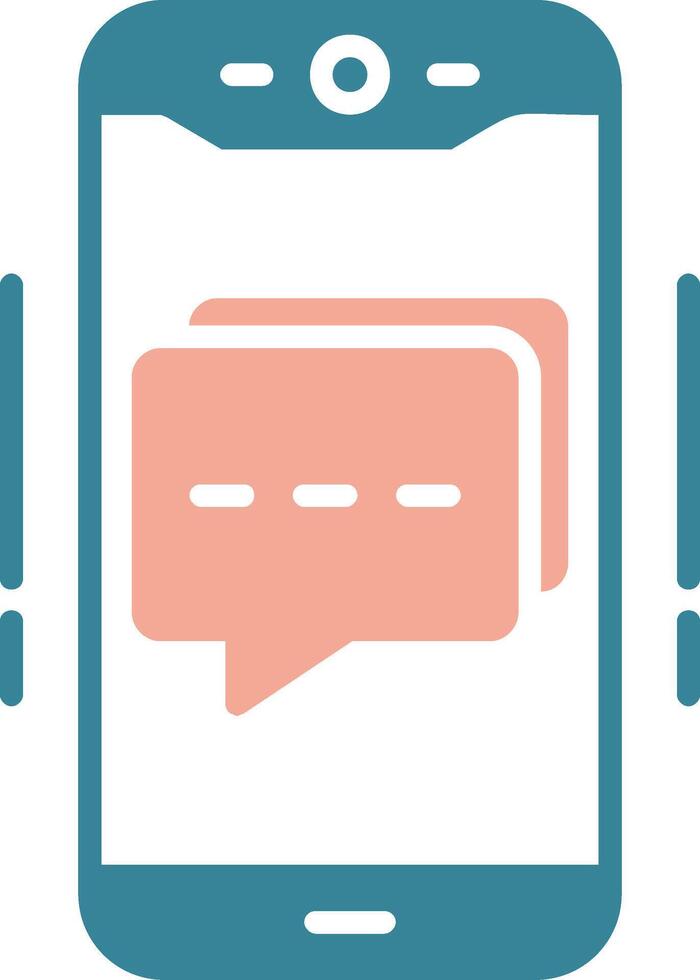 Mobile Chat Glyph Two Color Icon vector