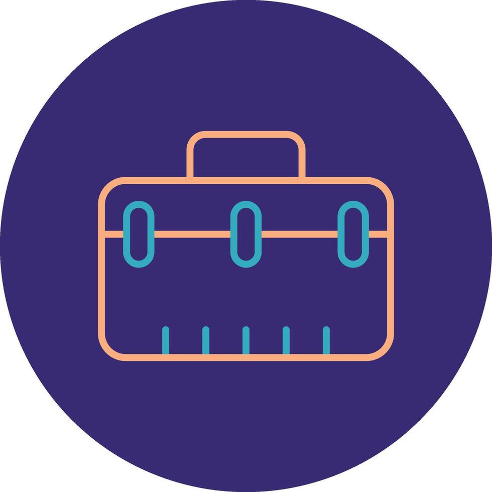 Suitcase Line Two Color Circle Icon vector
