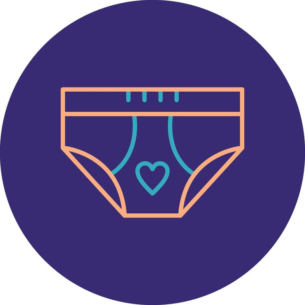 Underwear Line Two Color Circle Icon vector