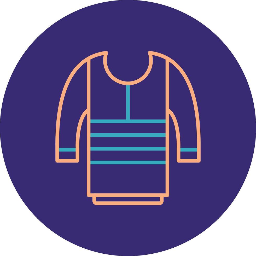 Sweater Line Two Color Circle Icon vector