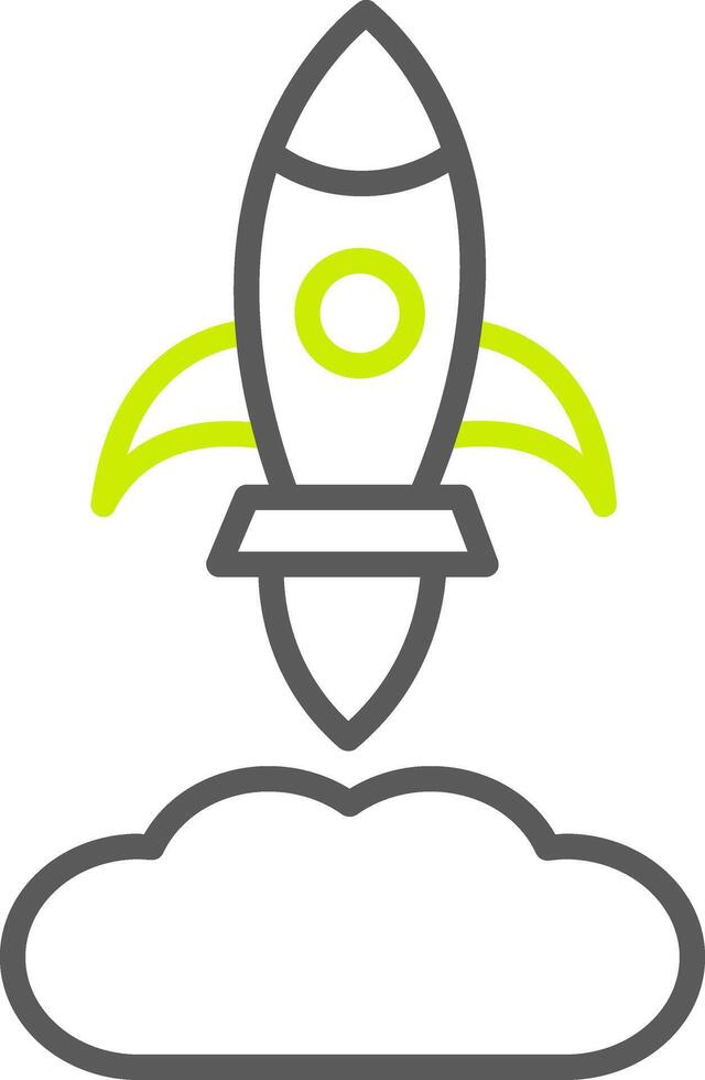 Rocket Launch Line Two Color Icon vector