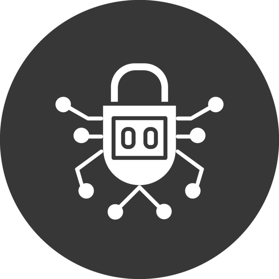 Security Glyph Inverted Icon vector