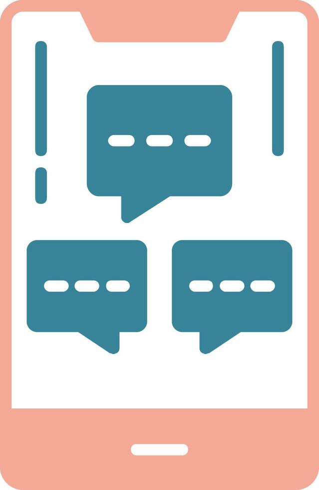 Mobile Chat Info Glyph Two Color Icon vector