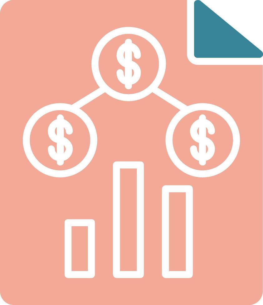Money Analysis Glyph Two Color Icon vector