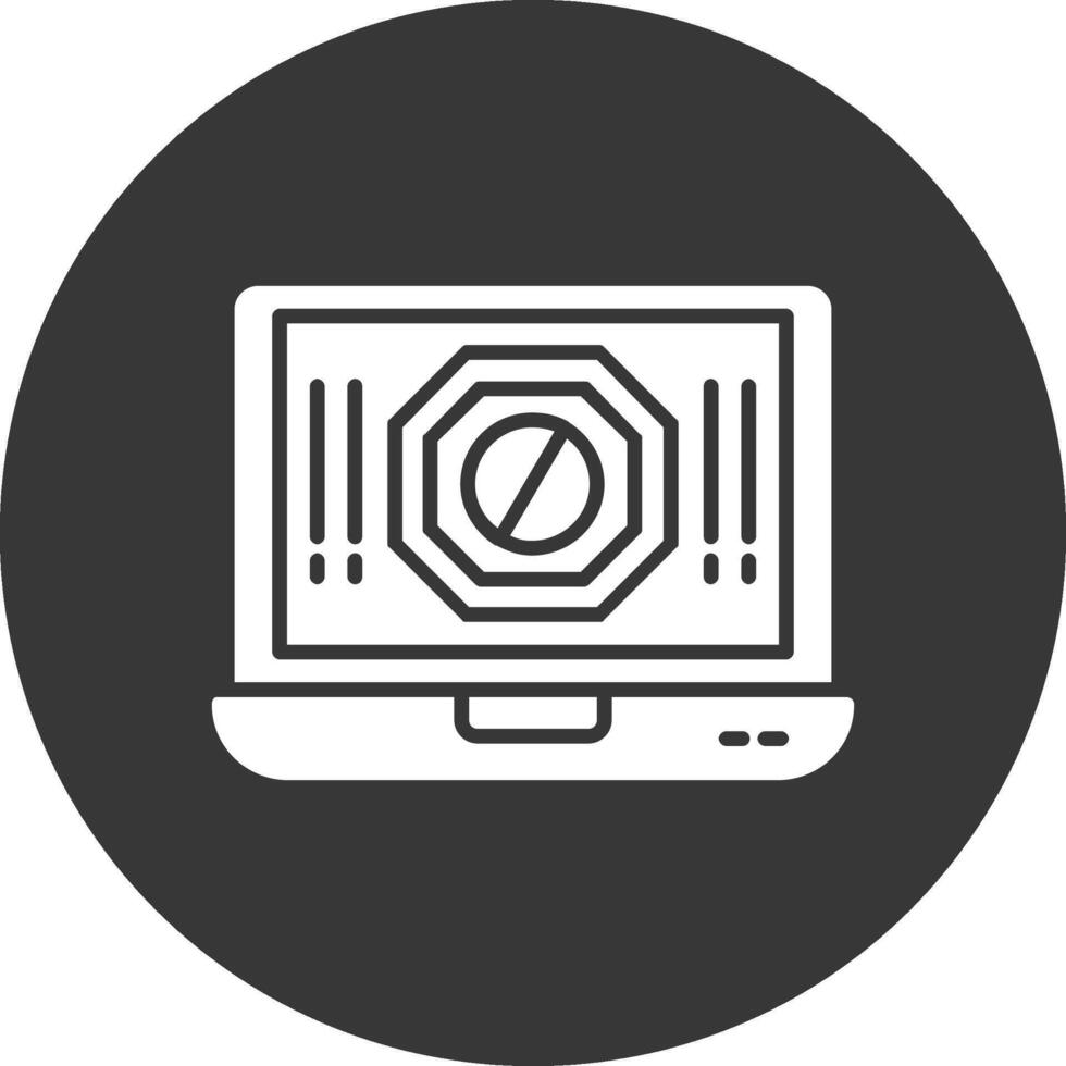 Ad Blocker Glyph Inverted Icon vector