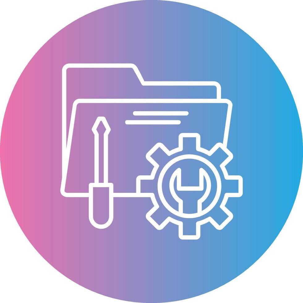 Tech Services Line Gradient Circle Icon vector