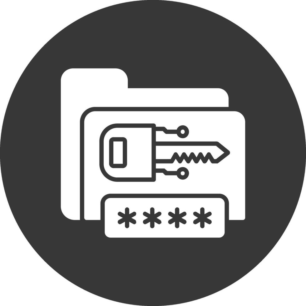 Encryption Glyph Inverted Icon vector