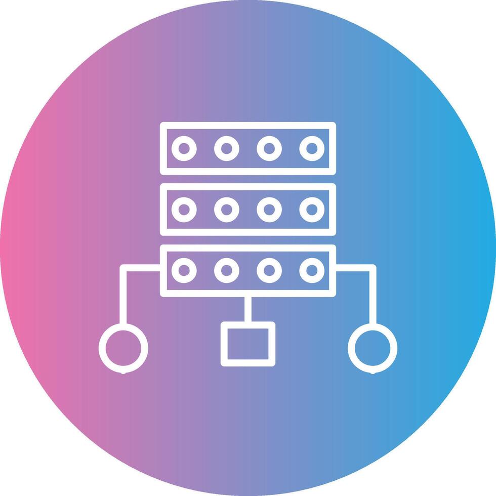 Data Structure Line Gradient Circle Icon vector