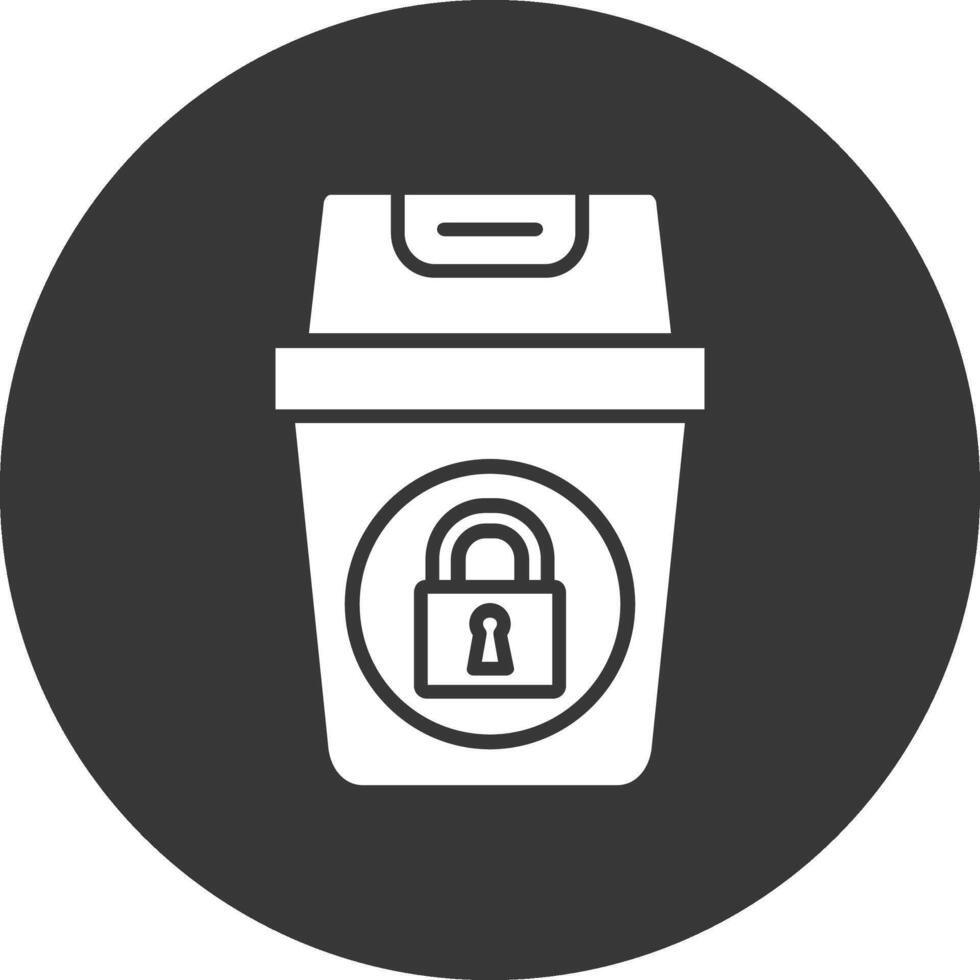 Recycle Bin Glyph Inverted Icon vector