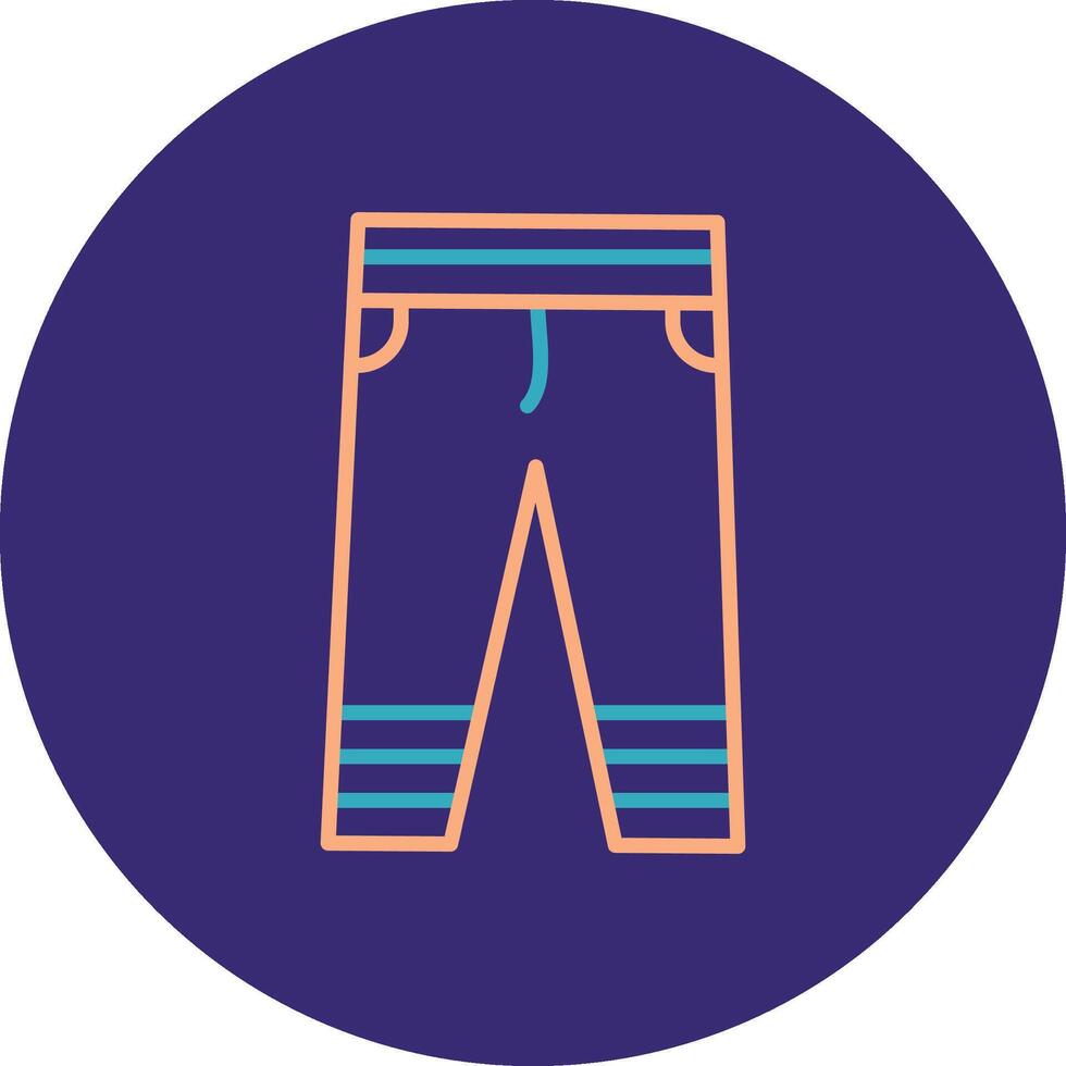 Pants Line Two Color Circle Icon vector