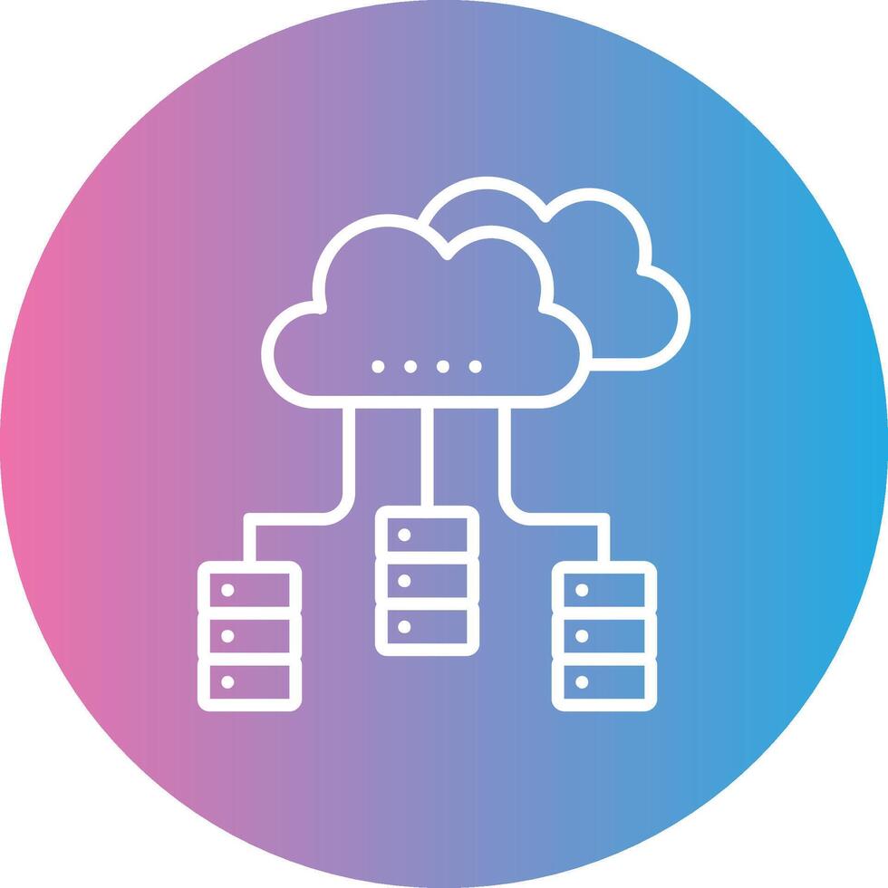 repartido base de datos línea degradado circulo icono vector